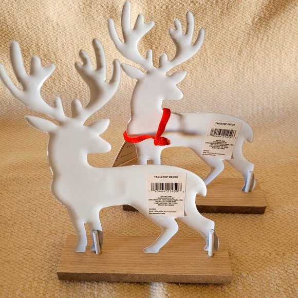 Greenbrier International Red and Black Reindeer Tabletop Christmas Decor New - Picture 2 of 3